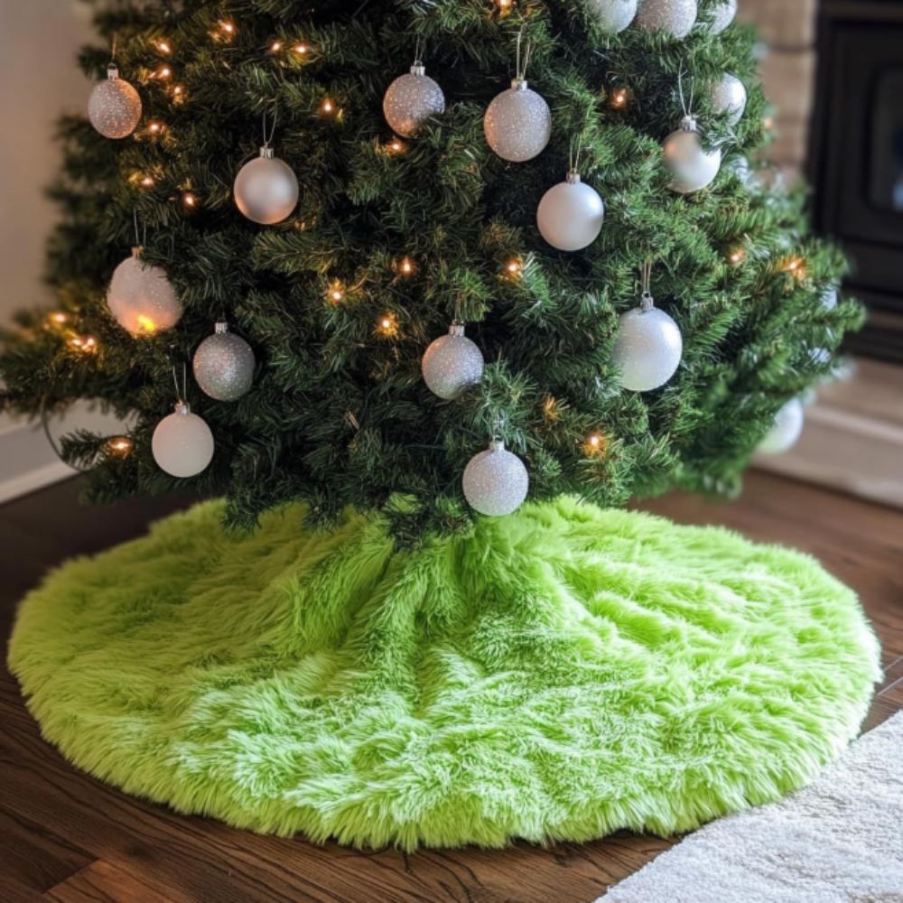 Embroidery Xmas Designs - Xmas Accessory Christmas Tree Skirt Faux