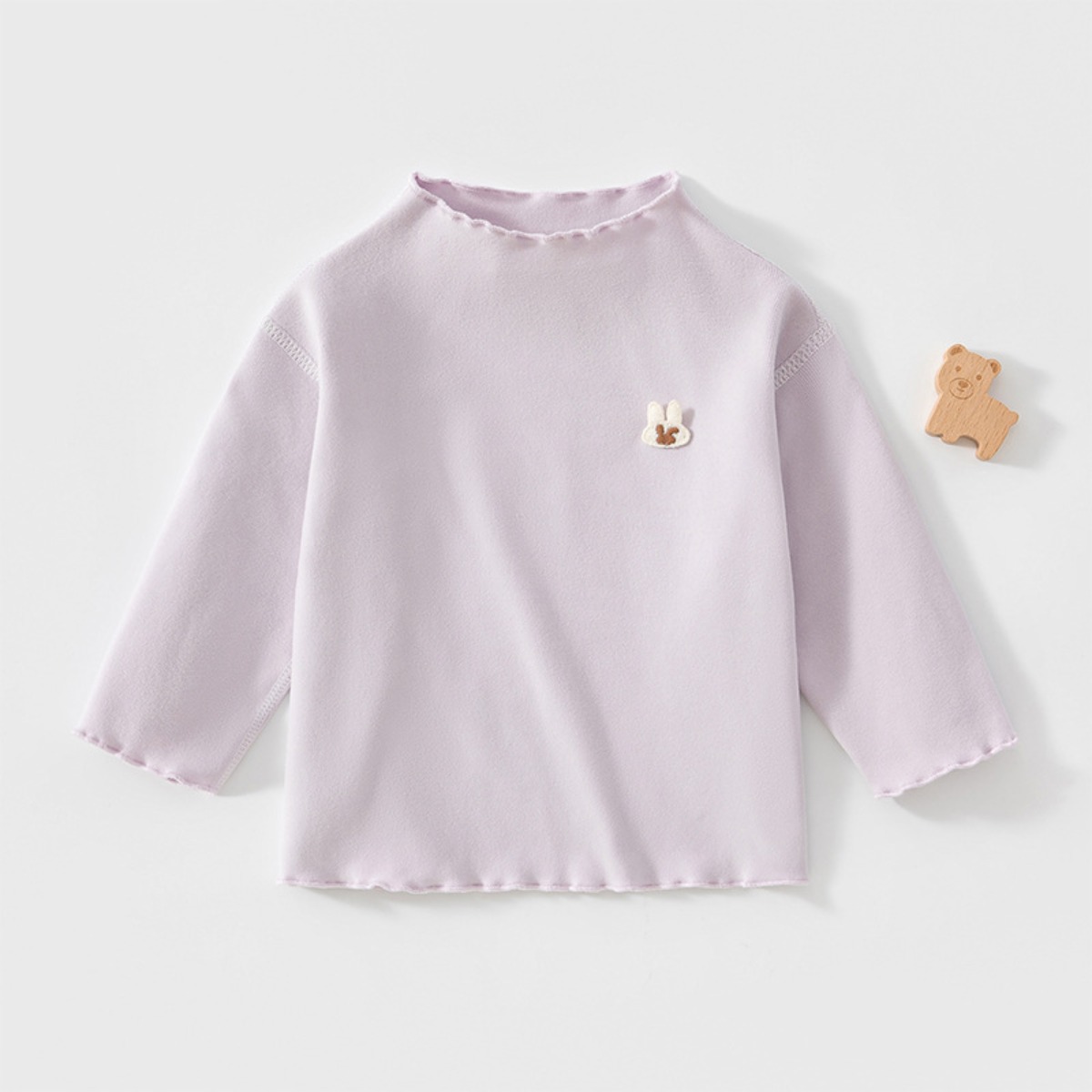 Embroidery Knit - Cute Rabbit Embroidery Baby Girls T-Shirt