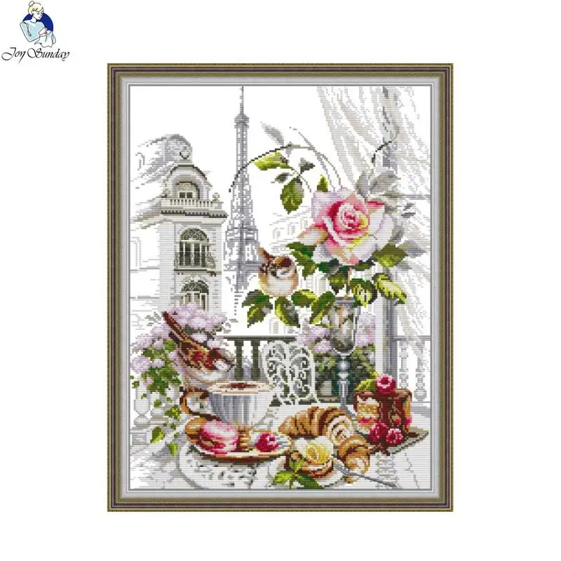 Embroidery Vs Cross Stitch - Joy Sunday Print Cross Stitch Kit