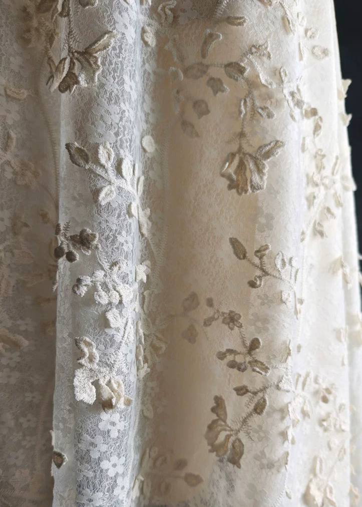 1yard 3D embroidery texture la - Embroidery Net Dress review and price