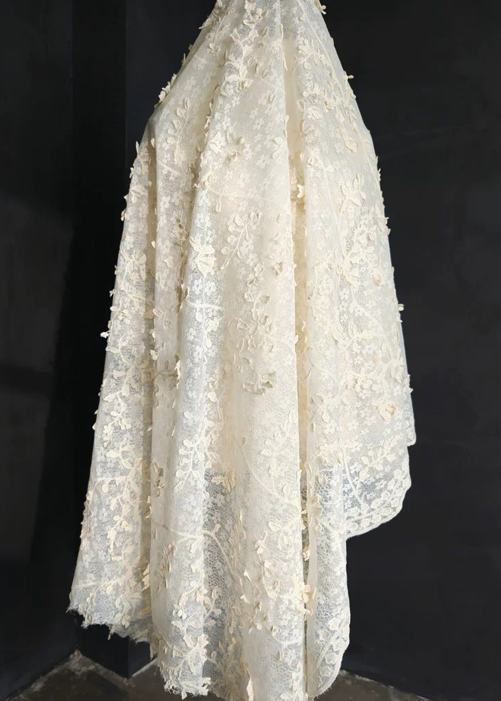 1yard 3D embroidery texture la - Embroidery Net Dress review and price
