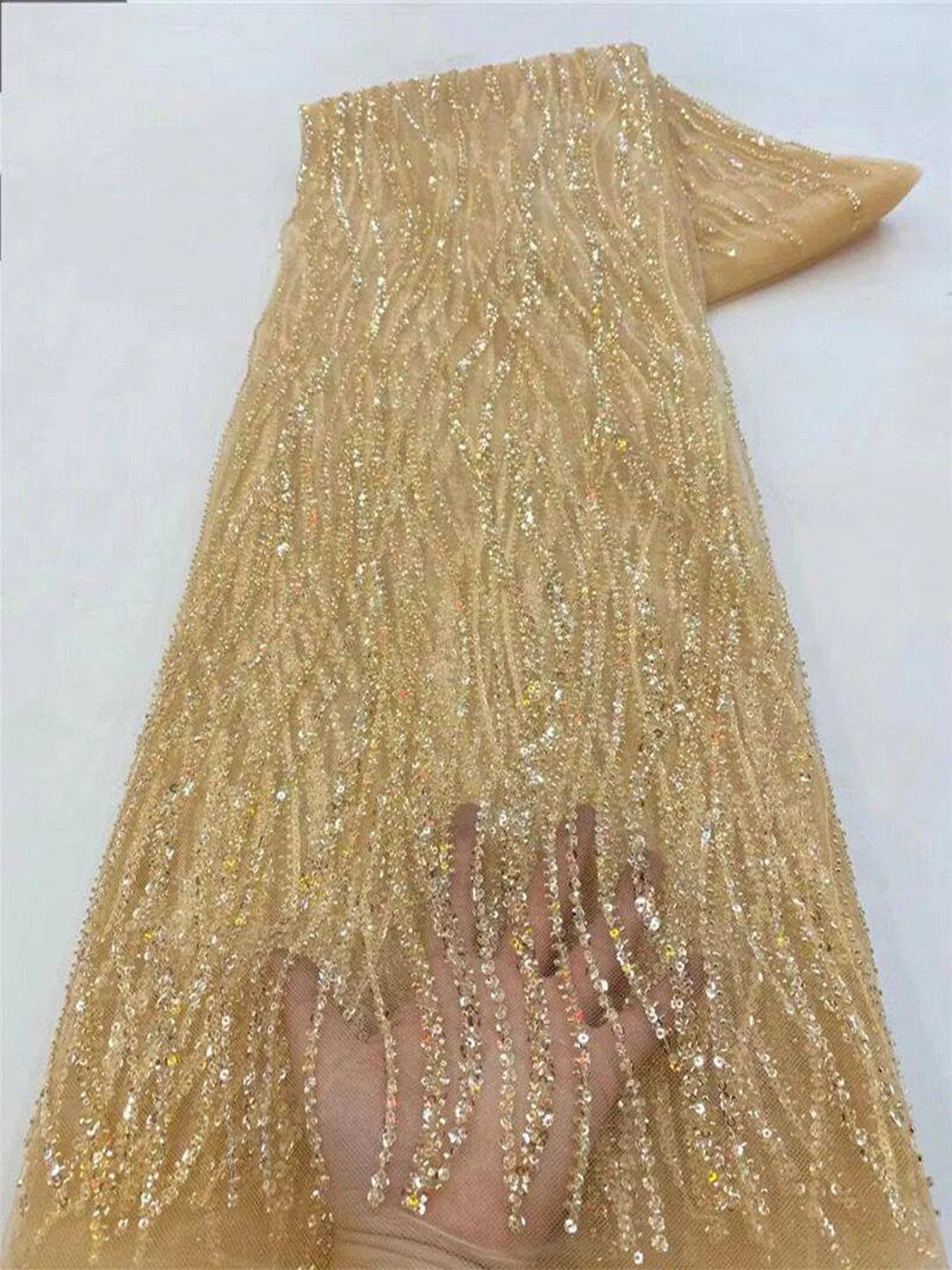 Gold Color Africa Embroidered  - Embroidery Net Dress review and price