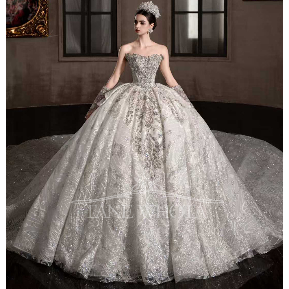 Luxury Off Shoulder Beaded Rhi - Embroidery Organza review and price
