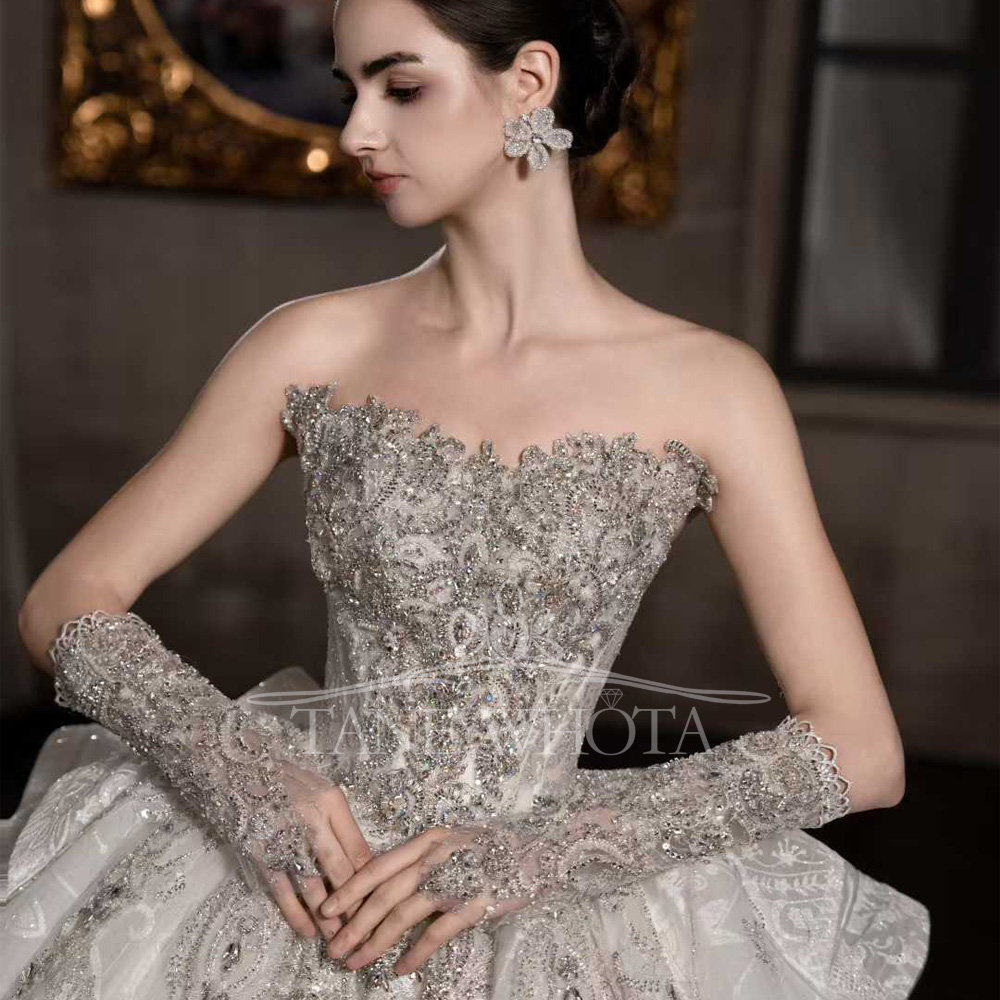 Luxury Off Shoulder Beaded Rhi - Embroidery Organza review and price