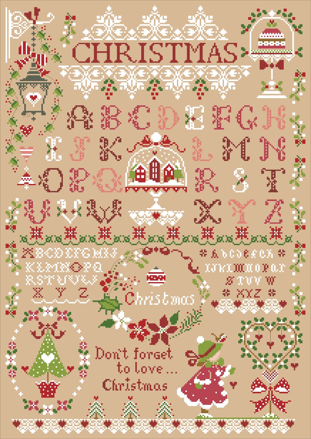 Christmas girl cross stitch ki - Embroidery Xmas Designs review and price