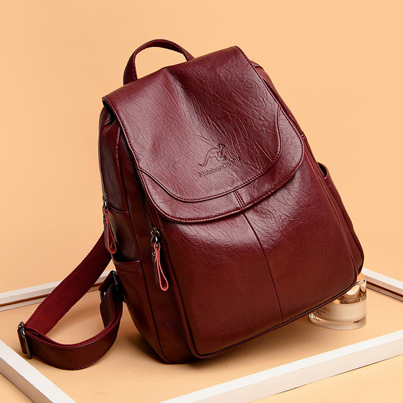 Vintage Soft Leather Backpack  - Embroidery Font review and price
