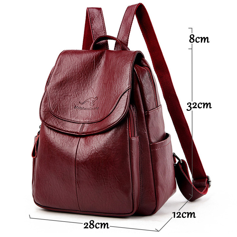 Vintage Soft Leather Backpack  - Embroidery Font review and price