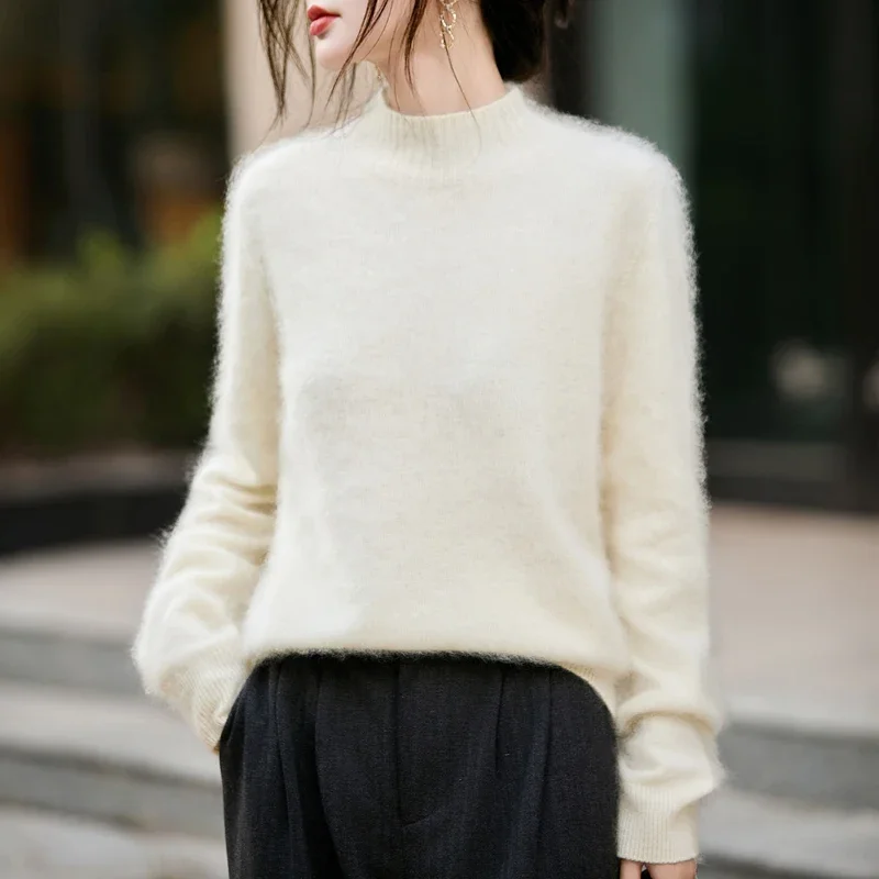 100% Wool Women's Fluffy High  - Embroidery Knit review and price