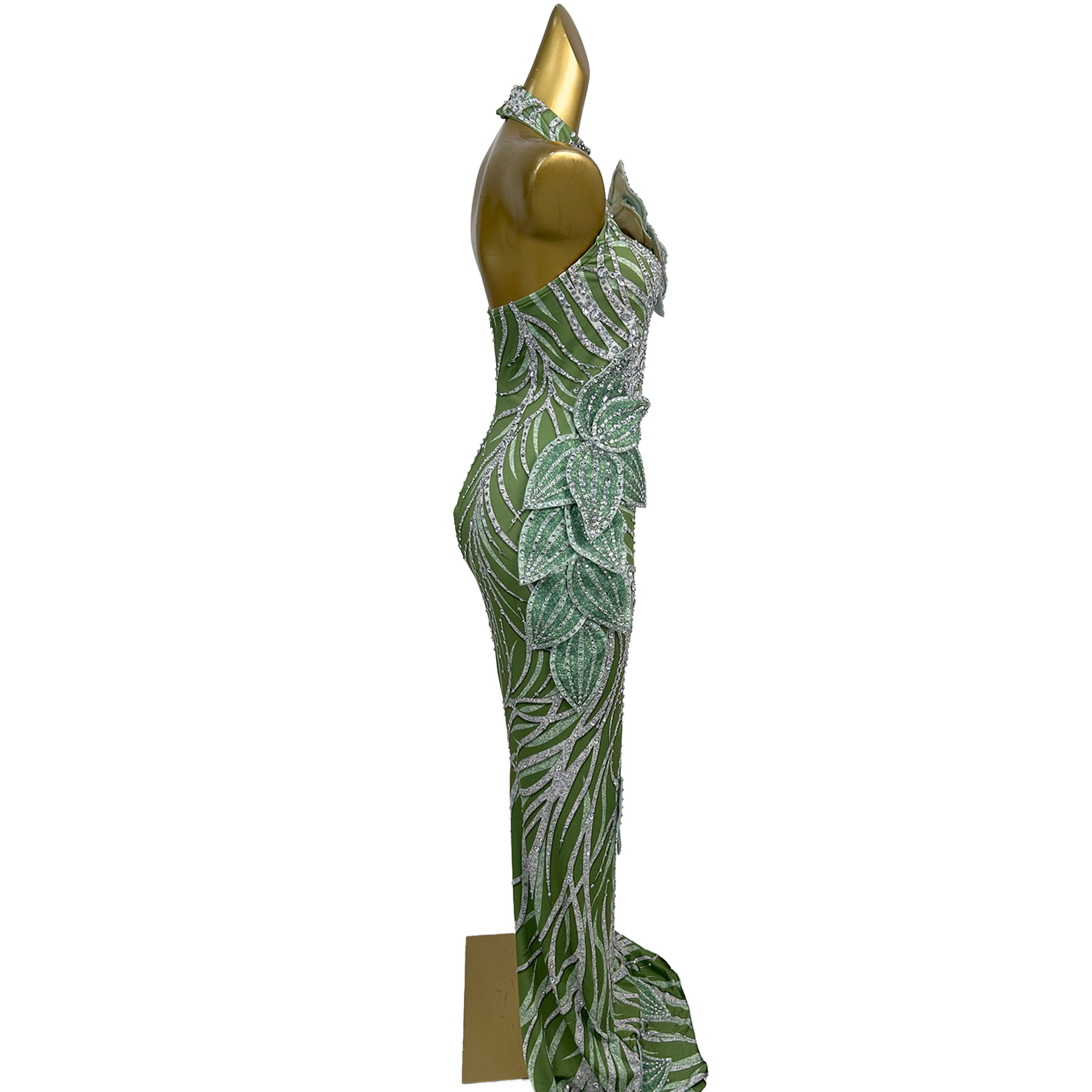 Pianye Green Halter Evening Go - Embroidery Organza review and price