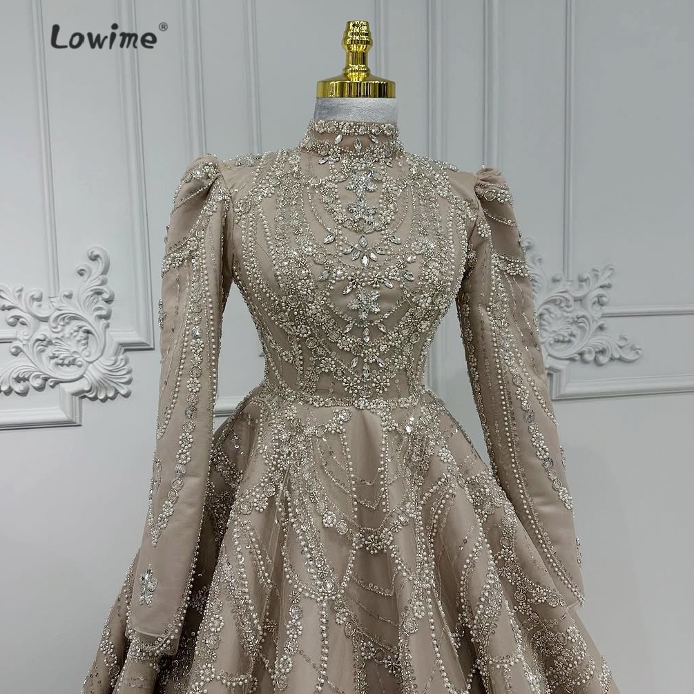Retro Light Brown Muslim Eveni - Embroidery Organza review and price