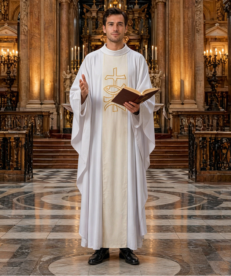 Clergy White Liturgical Robe I - Embroidery Outfit review and price