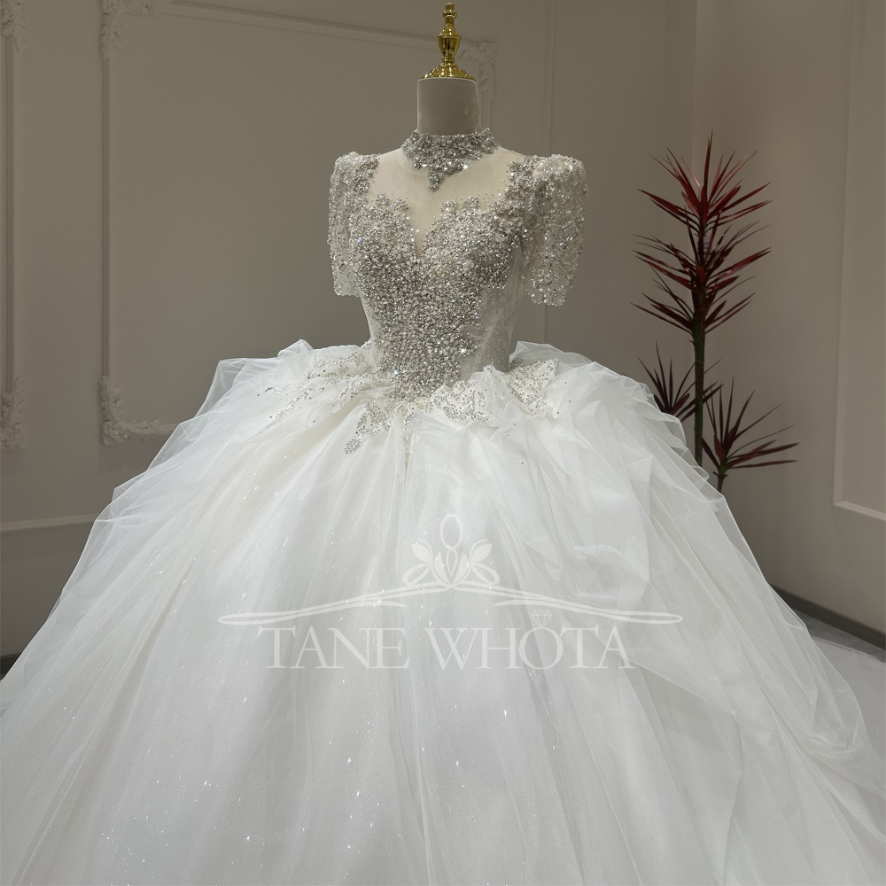 Hochzeitskleid Damen O-Neck Sh - Embroidery Organza review and price