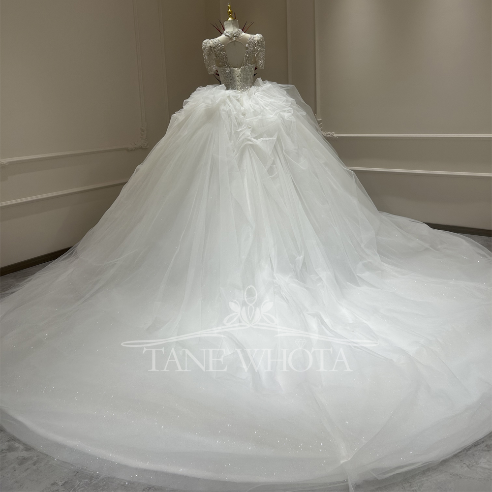 Hochzeitskleid Damen O-Neck Sh - Embroidery Organza review and price