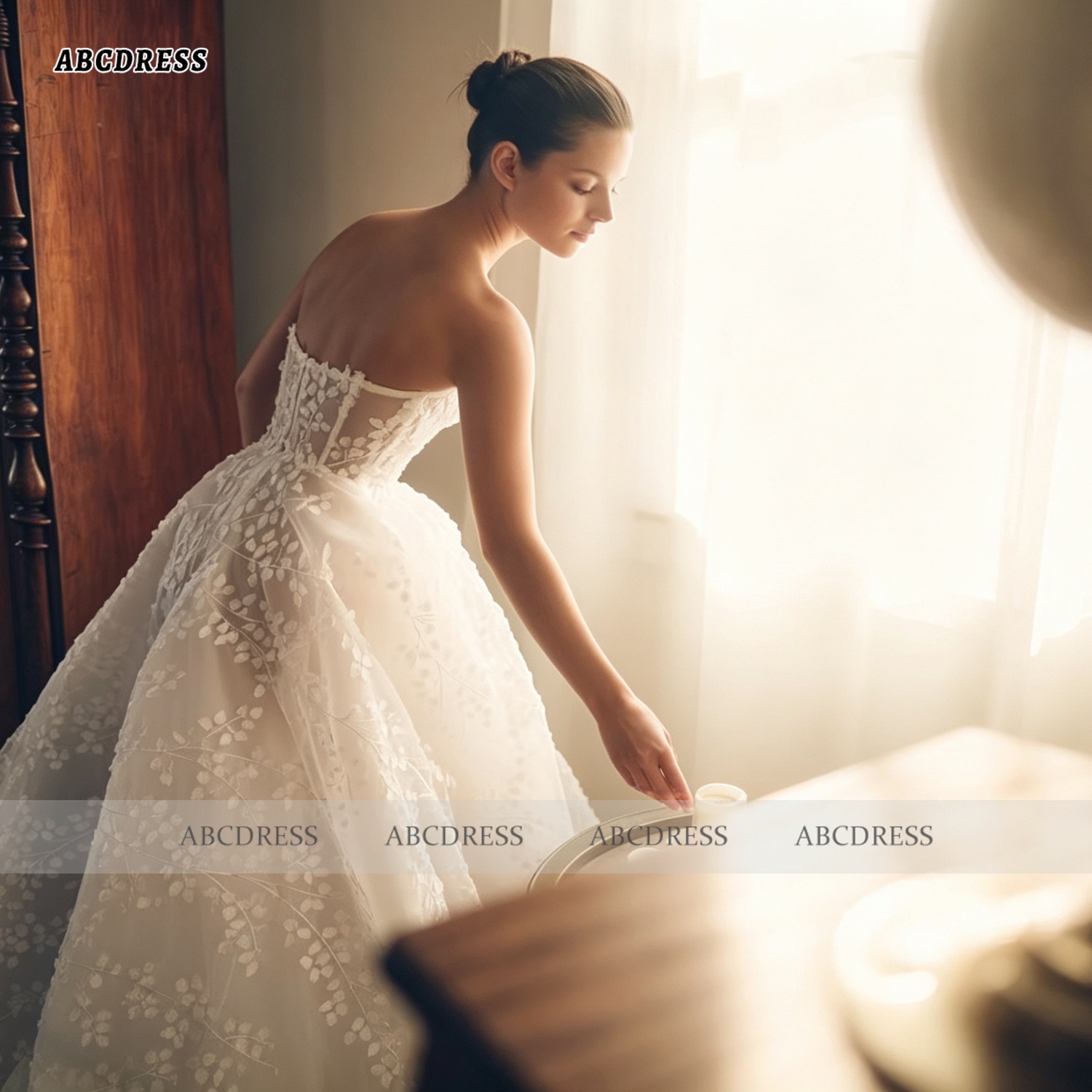 LINDO NOIVA Custom Strapless E - Embroidery Organza review and price
