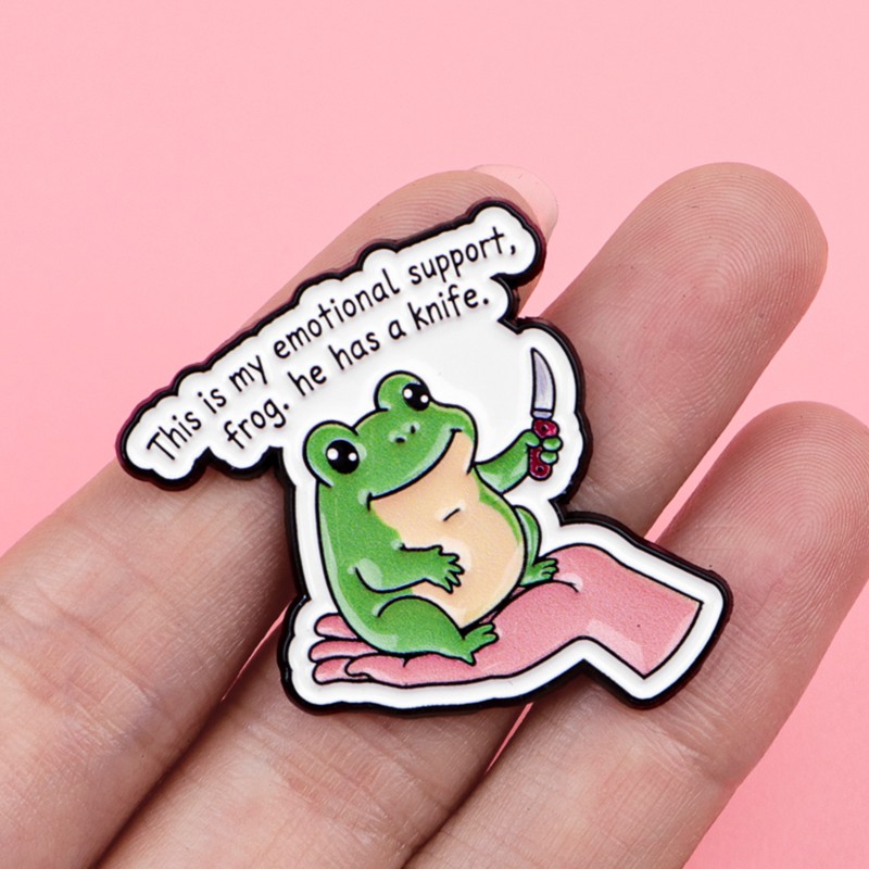 Quote Enamel Pin Cute Frog Cat - Embroidery Textile review and price