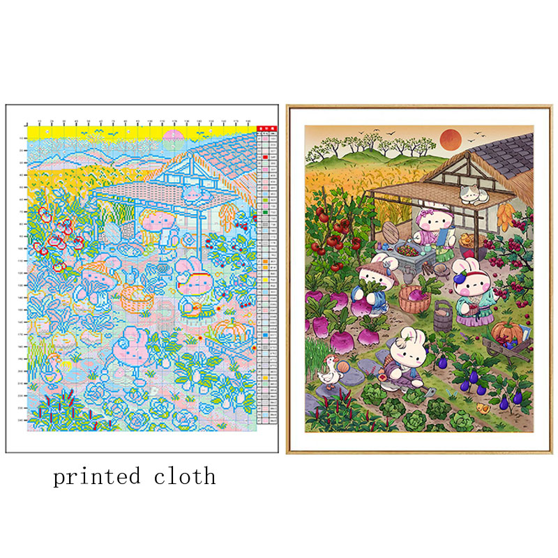 Autumn Garden Rabbits Needlewo - Embroidery Vs Cross Stitch review and price