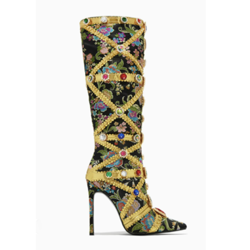 Multicolor Gemstone Gold Trim  - Embroidery Stitch review and price