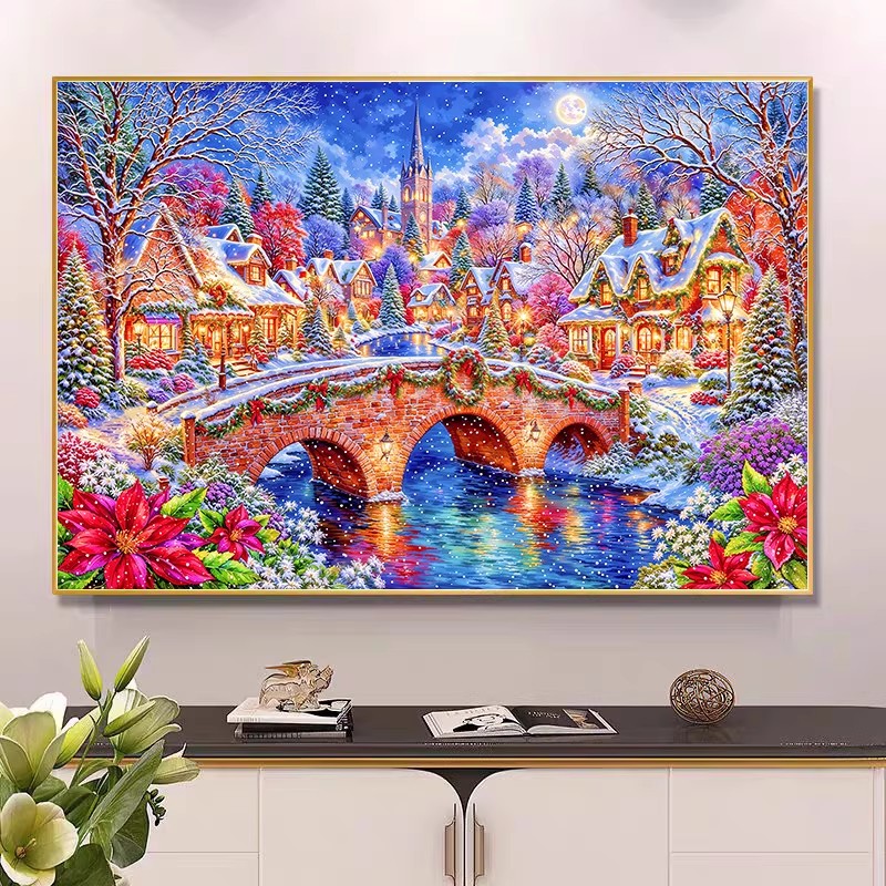 9ct 100x75cm Winter Church Emb - Embroidery Vs Cross Stitch review and price