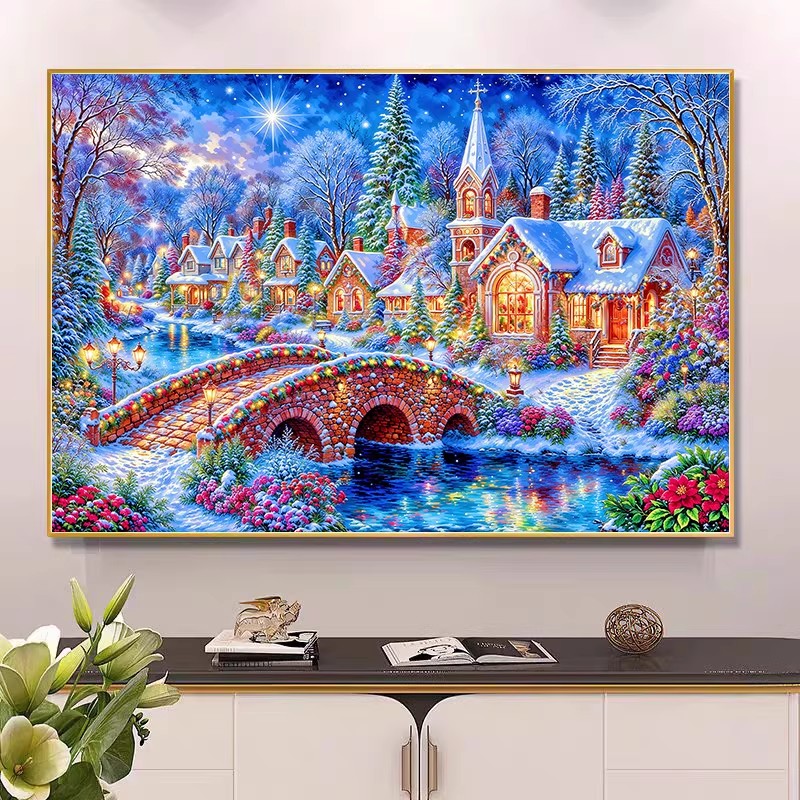 9ct 100x75cm Winter Church Emb - Embroidery Vs Cross Stitch review and price