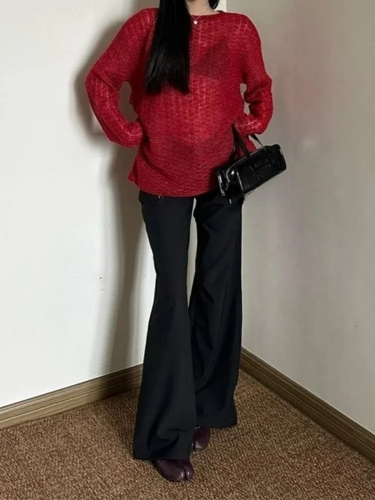 Y2K See-Through Knitted Women' - Embroidery Knit review and price